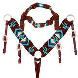Hilason Horse 100% Wool Headstall Breast Collar Tack Woven Off White