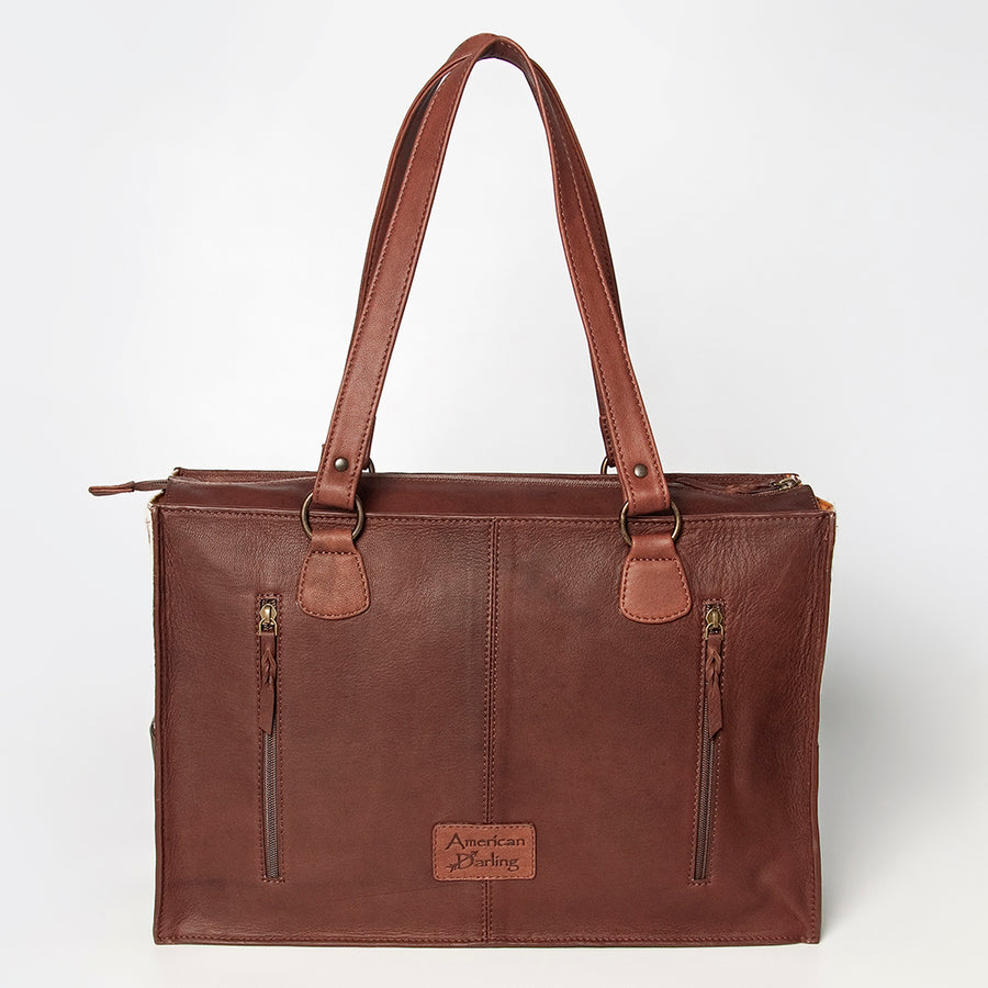 American Darling Tote Hand Tooled Hair on Genuine Leather Western Women Bag Handbag Purse | Travel Bags College Casual