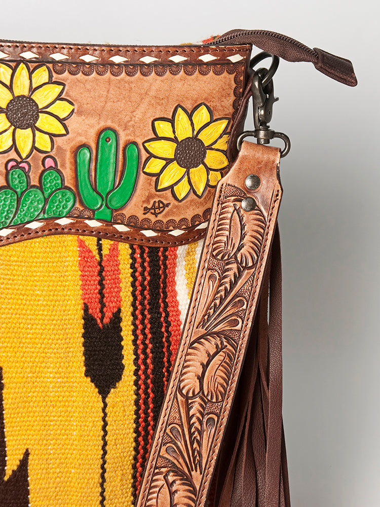 American Darling Signature Crossbody Hand Tooled Saddle Blanket Genuine Leather women bag western handbag purse