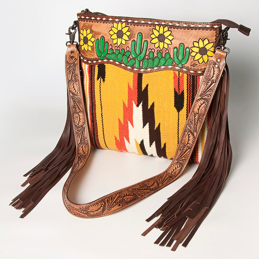American Darling Signature Crossbody Hand Tooled Saddle Blanket Genuine Leather Women Bag Western Handbag Purse - Uhorse