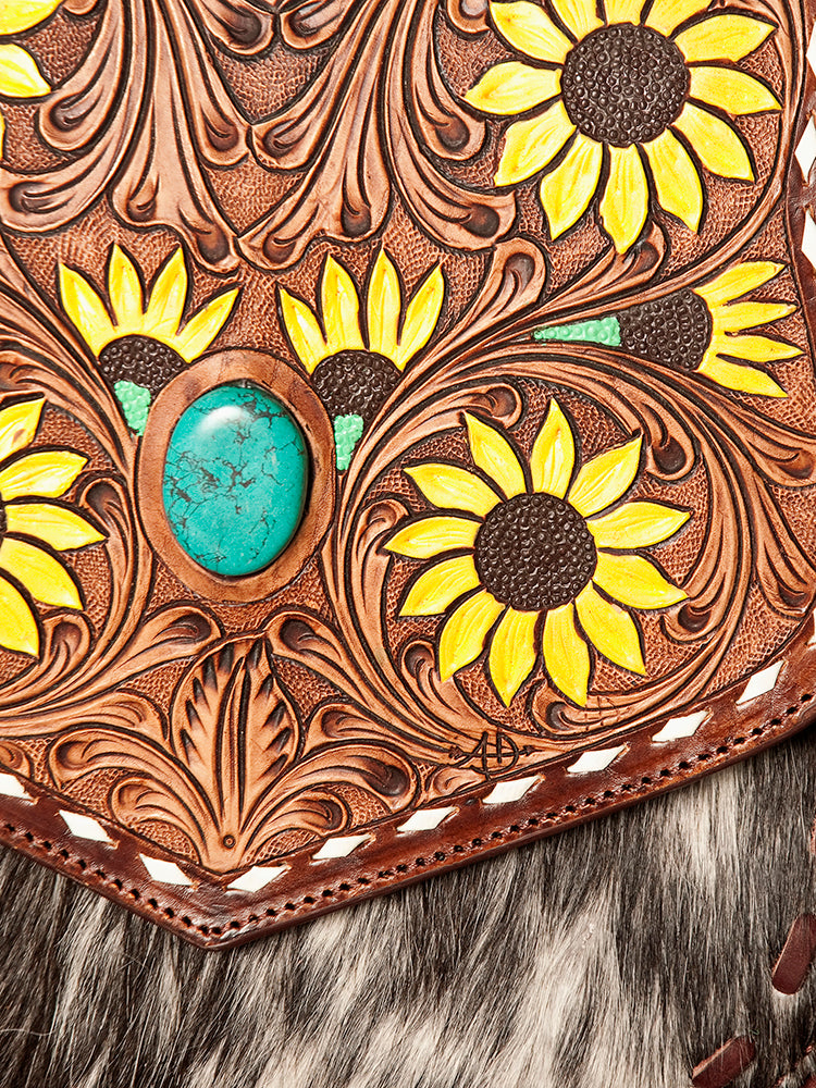 American Darling Messenger Hand Tooled Genuine Leather women bag western handbag purse