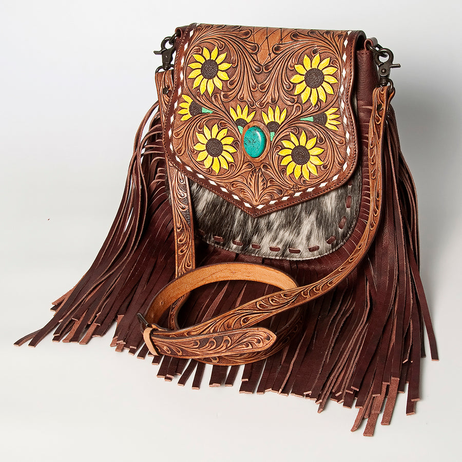 American Darling Messenger Hand Tooled Genuine Leather women bag western handbag purse - Uhorse