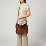 American Darling Messenger Hand Tooled Genuine Leather women bag western handbag purse