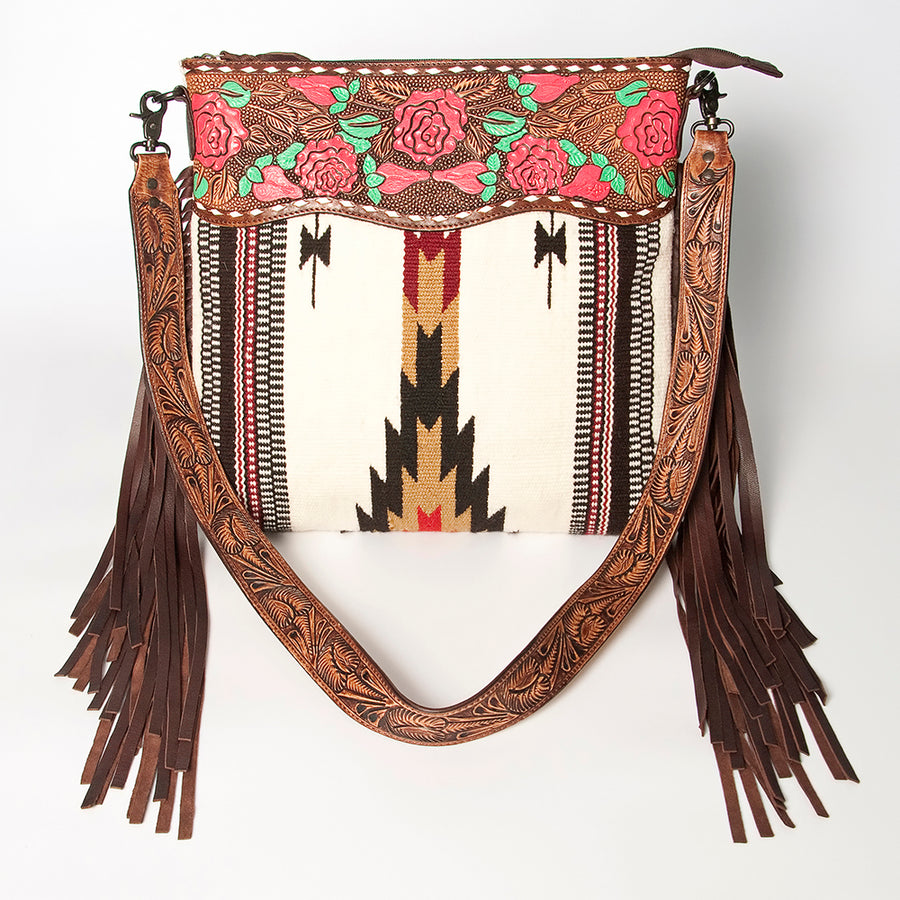 American Darling Signature Crossbody Hand Tooled Saddle Blanket Genuine Leather Western Women Bag Handbag Purse | for Cute
