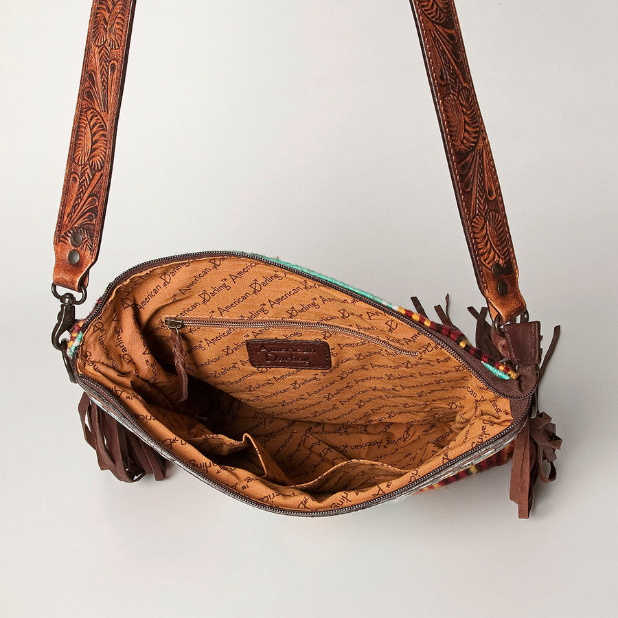 American Darling Signature Crossbody Hand Tooled Saddle Blanket Genuine Leather Western Women Bag Handbag Purse | for Cute