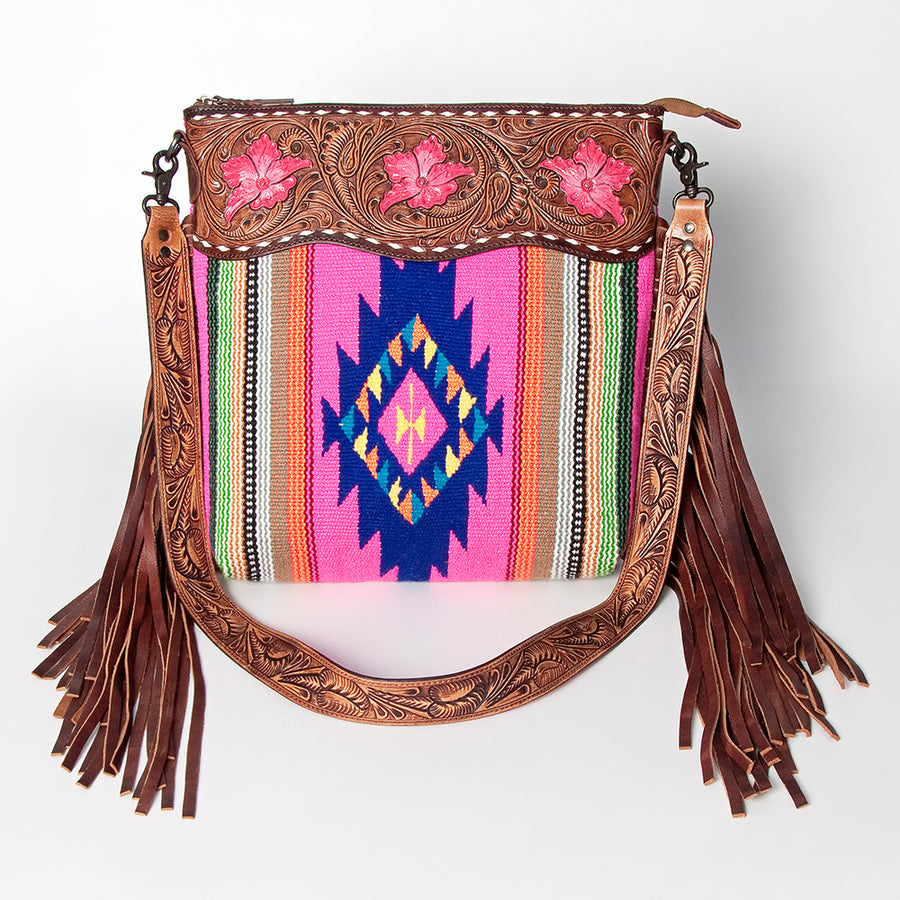 American Darling Signature Crossbody Hand Tooled Saddle Blanket Genuine Leather Western Women Bag Handbag Purse | for Cute