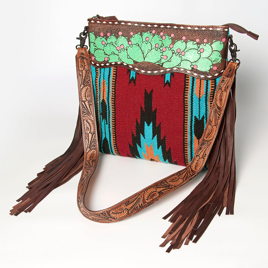 American Darling Signature Crossbody Hand Tooled Saddle Blanket Genuine Leather Western Women Bag Handbag Purse - Uhorse