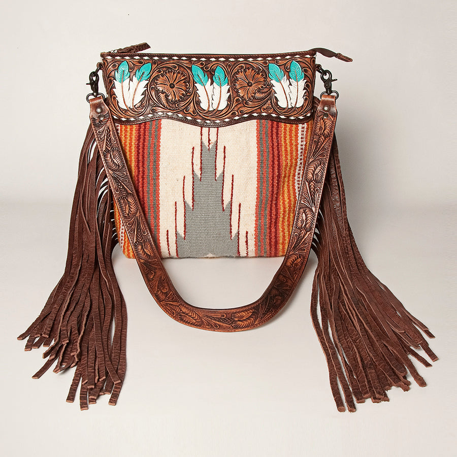 American Darling Signature Crossbody Hand Tooled Saddle Blanket Genuine Leather Western Women Bag Handbag Purse | for Cute