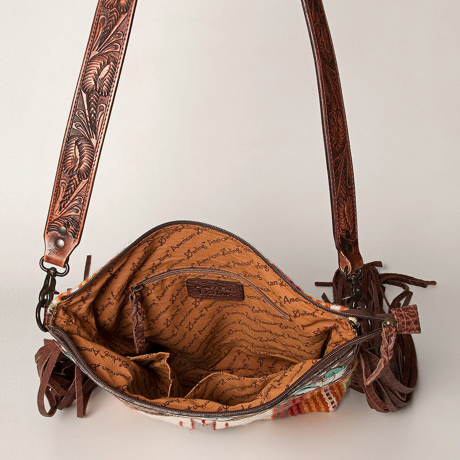 American Darling Signature Crossbody Hand Tooled Saddle Blanket Genuine Leather Western Women Bag Handbag Purse | for Cute