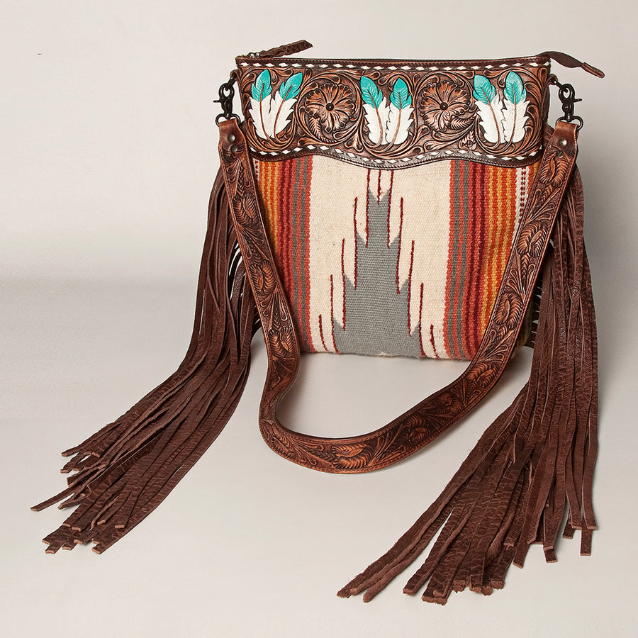 American Darling Signature Crossbody Hand Tooled Saddle Blanket Genuine Leather Western Women Bag Handbag Purse - Uhorse