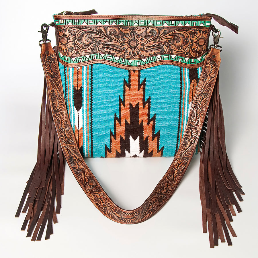 American Darling Signature Crossbody Hand Tooled Saddle Blanket Genuine Leather Western Women Bag Handbag Purse | for Cute