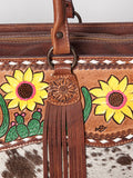 American Darling Tote Hand Tooled Hair On Genuine Leather Women Bag Western Handbag Purse