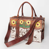 American Darling Tote Hand Tooled Hair On Genuine Leather Women Bag Western Handbag Purse