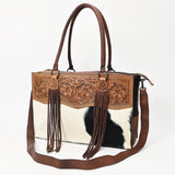 American Darling Tote Hand Tooled Hair On Genuine Leather Women Bag Western Handbag Purse