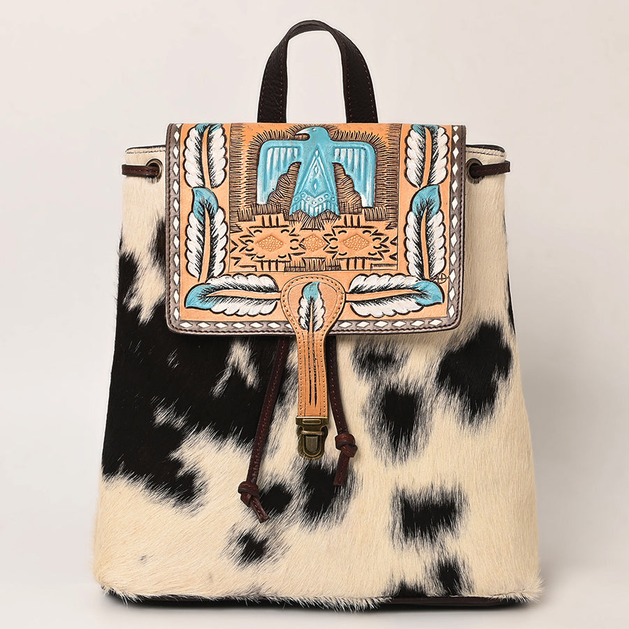American Darling Backpack Hand Tooled Hair on Genuine Leather Western Women Bag | for Laptop School Purse Travel