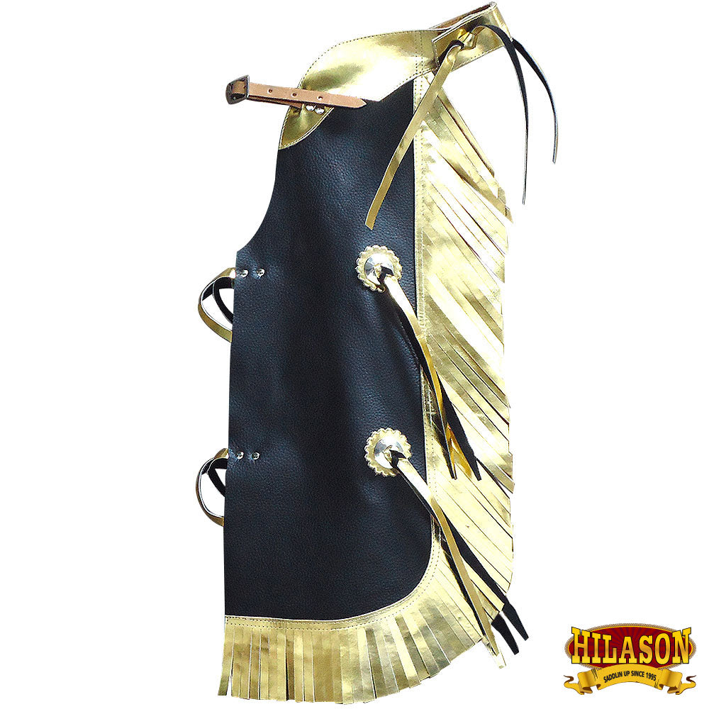 Hilason Western Leather Kids Junior Youth Pro Rodeo Bull Riding Chaps