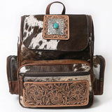 American Darling Backpack Hand Tooled Hair On Genuine Leather Western Women Bag Handbag Purse | for Laptop School