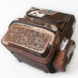 American Darling Backpack Hand Tooled Hair On Genuine Leather Western Women Bag Handbag Purse | for Laptop School