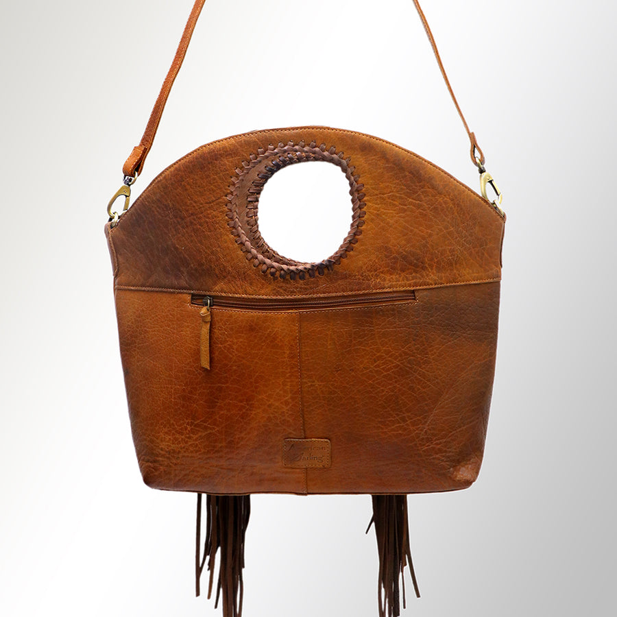 American Darling Bucket Bag Western Hand Painted Genuine Leather Handcrafted Purse with Fringes and YKK Zipper