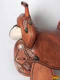 HILASON Flex Tree Western Horse Saddle in American Leather Barrel Trail | for Horses