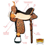 HILASON Flex Tree Western Horse Saddle in American Leather Barrel Trail | for Horses