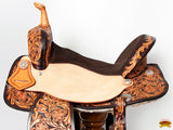 Flex Tree Western Horse Saddle In American Leather Barrel Trail Hilason