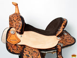 HILASON Flex Tree Western Horse Saddle in American Leather Barrel Trail | for Horses