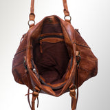 Never Mind Nmbgm125 Tote Vintage Handmade Genuine Cowhide Leather Women Bag Western Handbag Purse