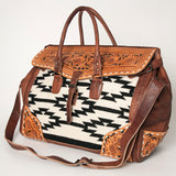 American Darling ADBG516 Duffel Hand Tooled Saddle Blanket Genuine Leather Women Bag Western Handbag Purse