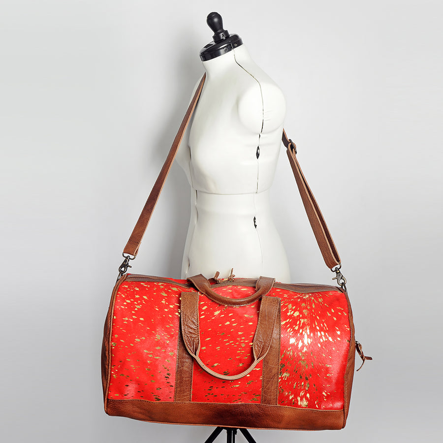 American Darling Women's Duffel Bag Western Hair On Genuine Leather Handbag and Ladies Purse