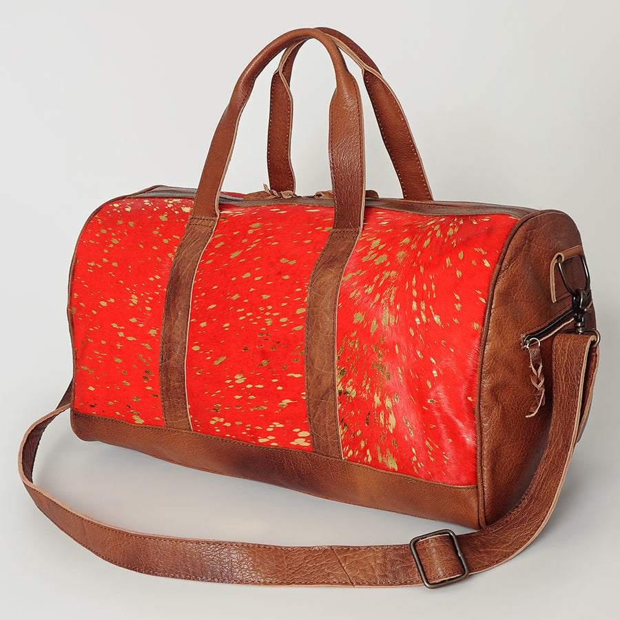 American Darling Duffel Hair On Genuine Leather Western Women Bag | Handbag Duffel Weekend Travel Bags for - Hilason