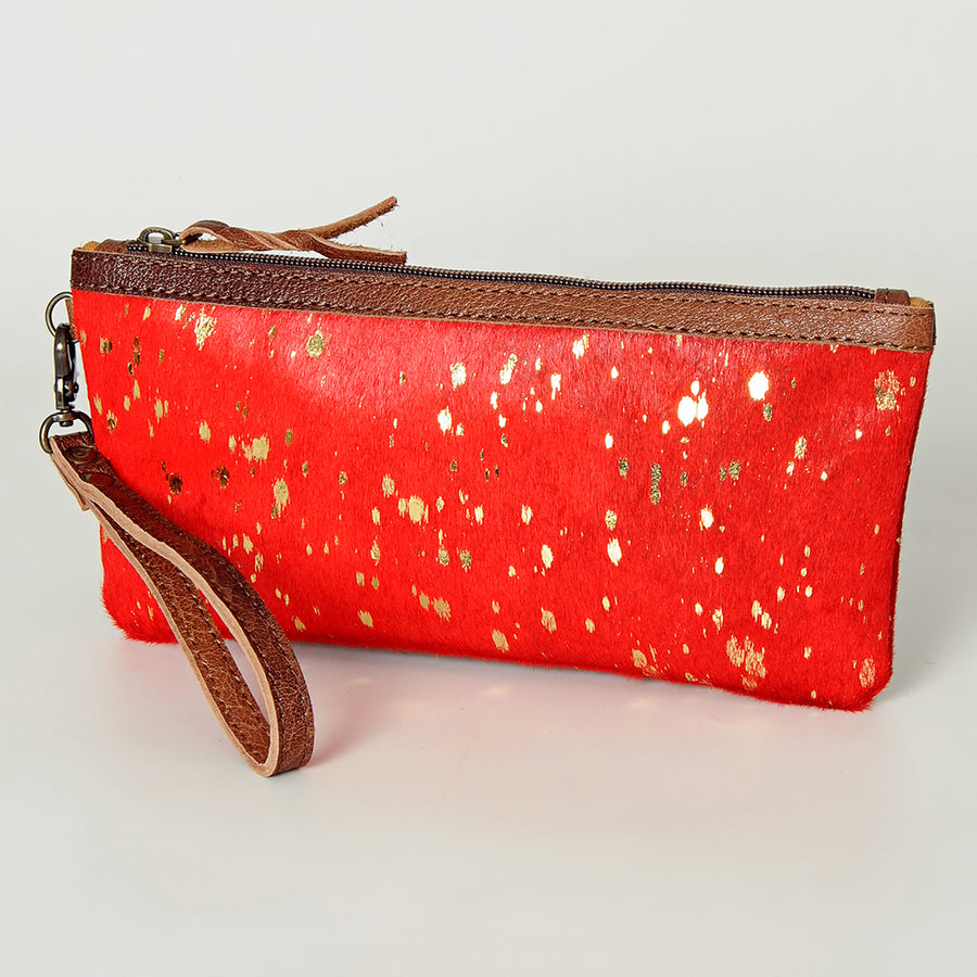 American Darling Hair-On Cowhide Wristlet Bag - Uhorse