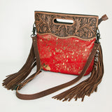 American Darling Clutch Hand Tooled Hair on Genuine Leather Western Women Bag Handbag Purse | Purses for Cute - Uhorse