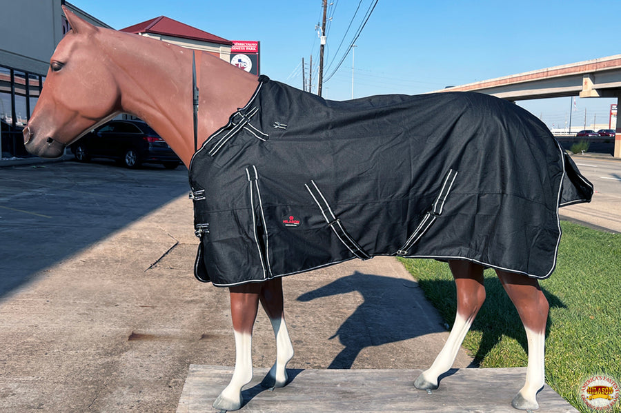 HILASON 600D Winter Waterproof Poly Pony Horse Blanket Black | Turnout Blankets for Horses
