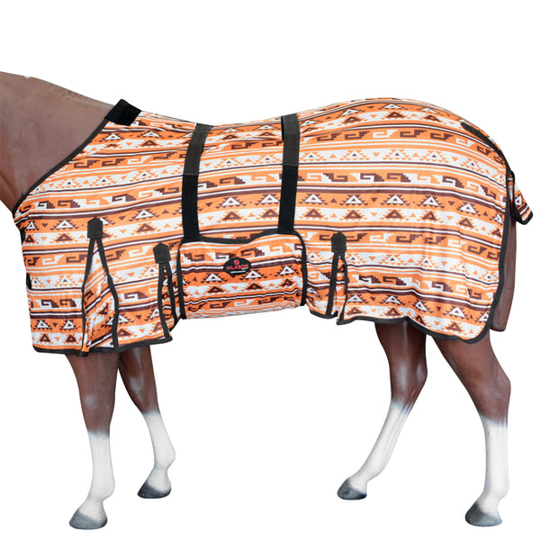 Hilason H. Fly Sheet Uv Protect Mesh Bug Mosquito Summer Orange Aztec by Hilason – Cowboy and equestrian accessories