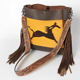 American Darling ADBG624H Messenger Saddle Blanket Genuine Leather Women Bag Western Handbag Purse
