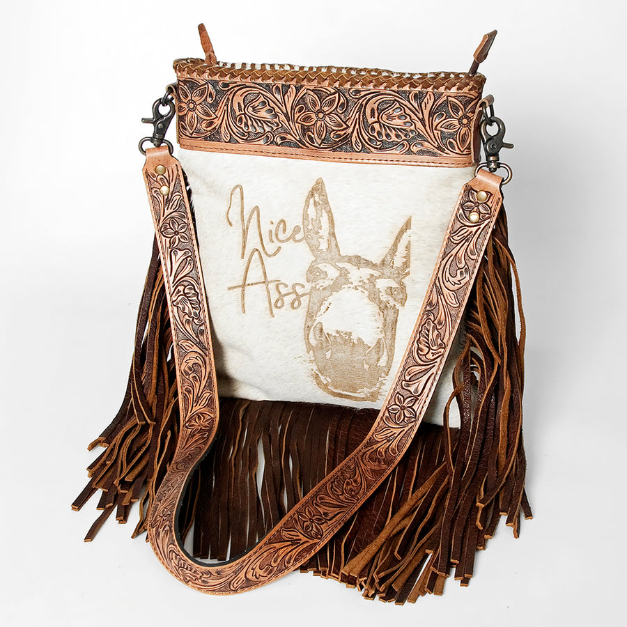 ADBGS192T American Darling Hand Tooled Hair On Genuine Leather Women by Hilason – Cowboy and equestrian accessories