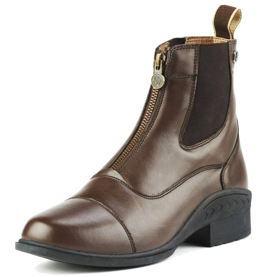 Size 8 Ovation Quantum Zip Paddock Ladies synthetic leather Shoes Brown - Uhorse