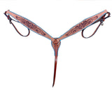 HILASON Floral Hand Tooled Western Horse Breast Collar Tan