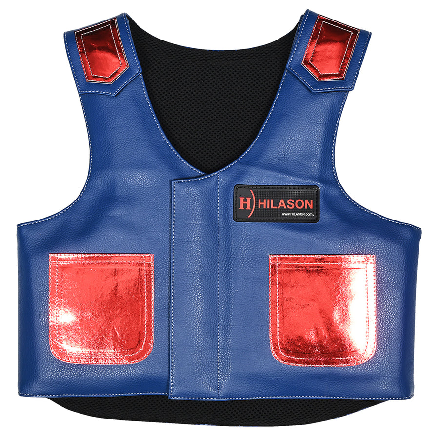 Hilason Kids Junior Youth Bull Riding Pro Rodeo Leather Protective Vest - Uhorse