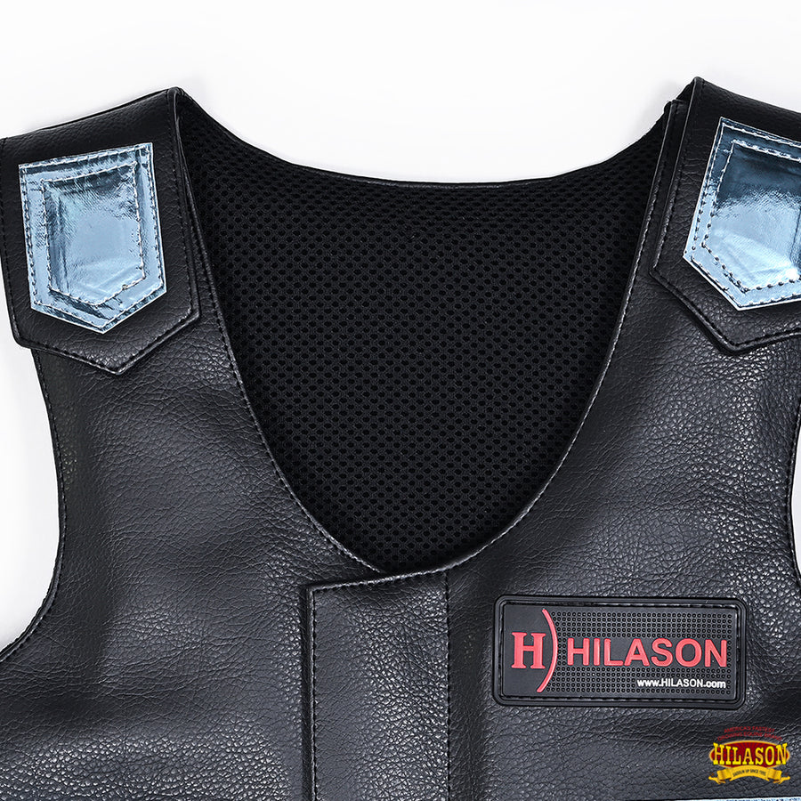 Hilason Kids Junior Youth Bull Riding Pro Rodeo Leather Protective Vest