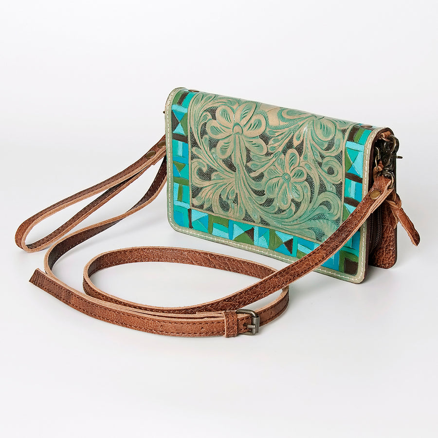 American Darling Hand Tooled Leather Organiser Bag - Uhorse