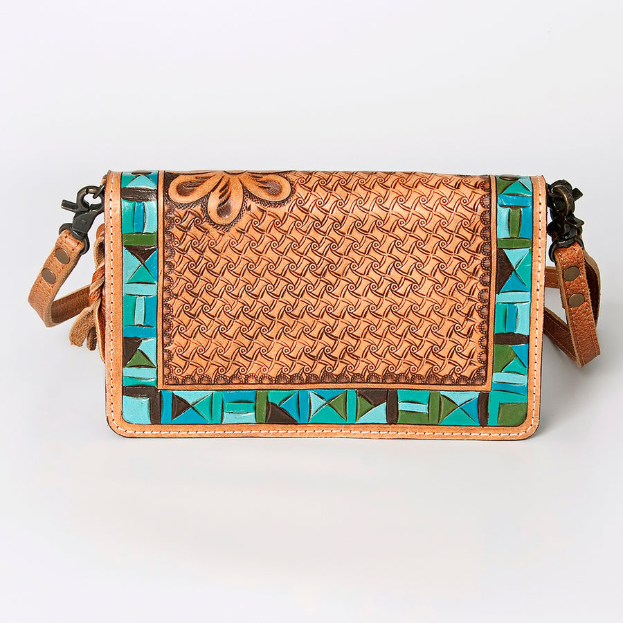 American Darling Organiser Bag Handcrafted from Crocodile Embossed Genuine Leather with YKK Zipper and Detachable Strap
