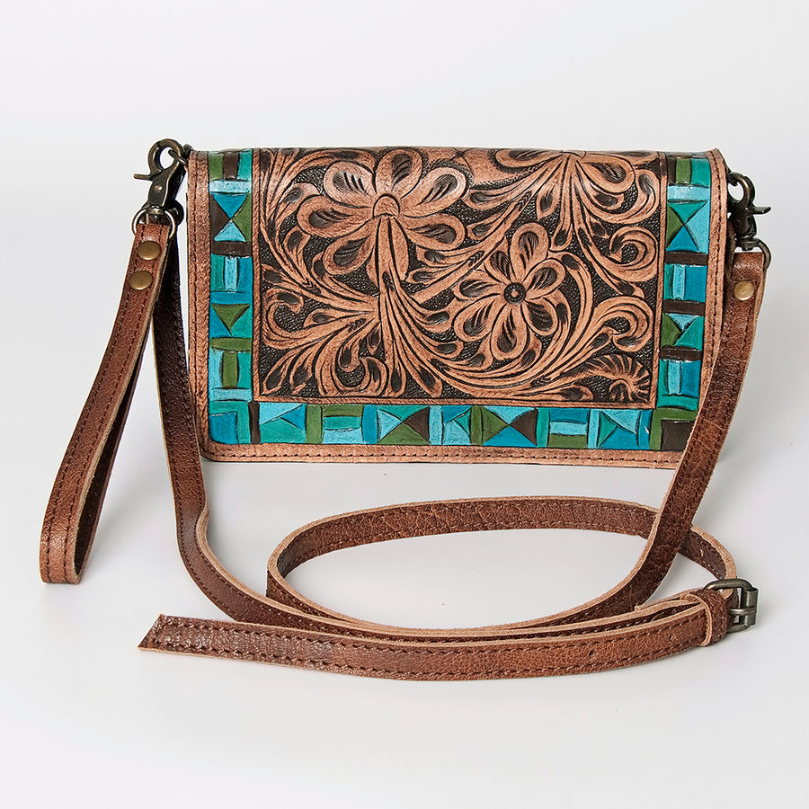 American Darling Organiser Bag Handcrafted from Crocodile Embossed Genuine Leather with YKK Zipper and Detachable Strap