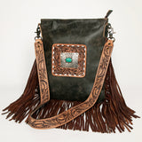 American Darling Large Crossbody Hand Tooled Hair On Genuine Leather by Hilason – Cowboy and equestrian accessories