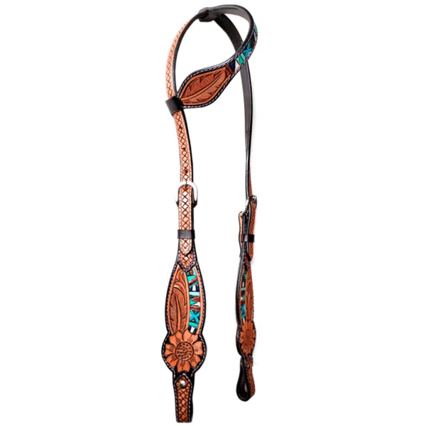 Bar H Equine Genuine Western American Leather Horse Headstall and Breast Collar Set - Uhorse