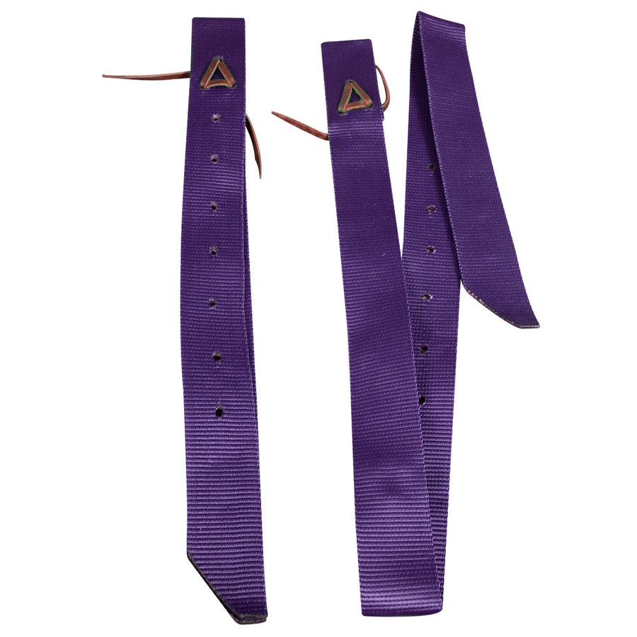 Hilason Single Nylon Cinch Tie Strap And Off Billet Set Purple - Uhorse