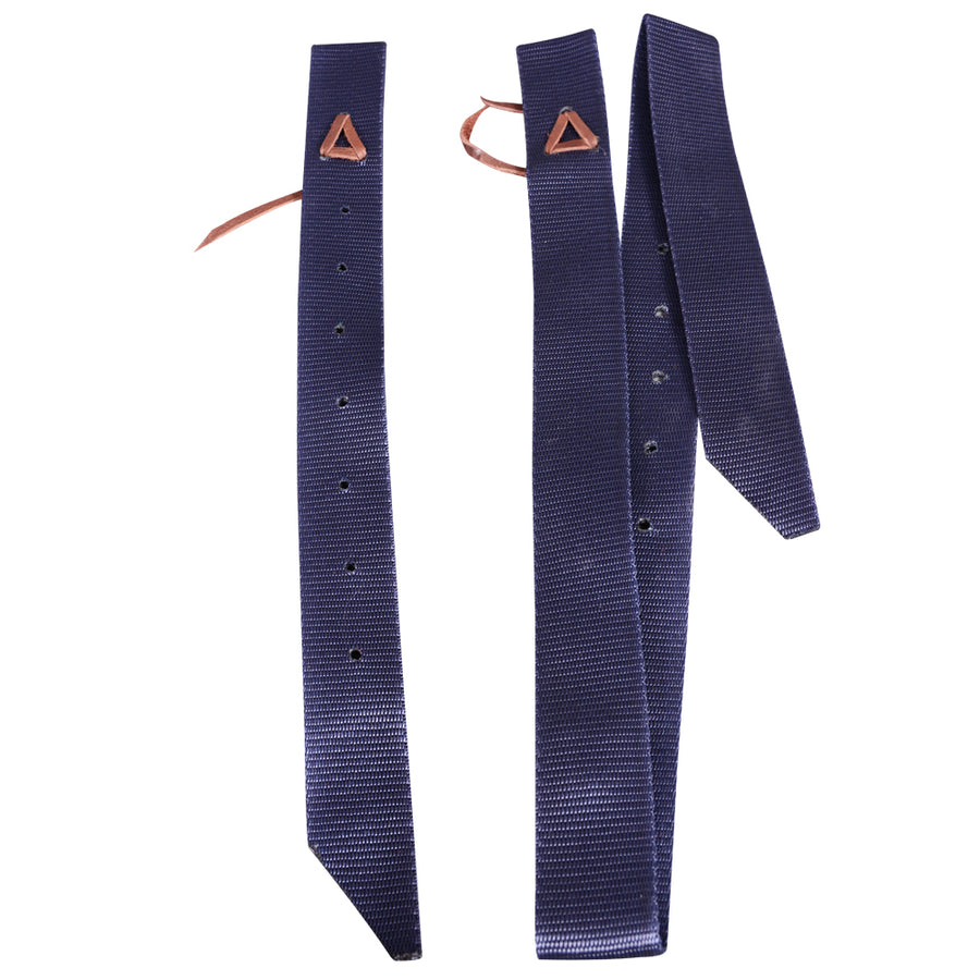 Hilason Single Nylon Cinch Tie Strap And Off Billet Set Navy Blue - Uhorse