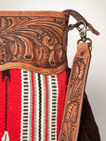 American Darling Large Crossbody Hand Tooled Saddle Blanket Genuine Leather Women Bag Western Handbag Purse