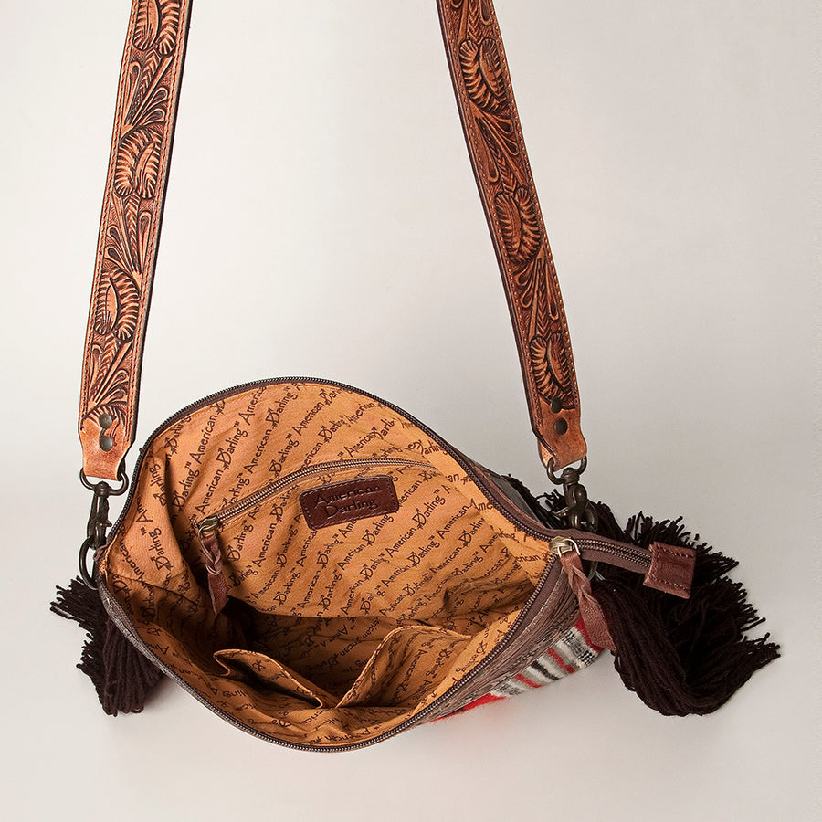 American Darling Large Crossbody Hand Tooled Saddle Blanket Genuine Leather Women Bag Western Handbag Purse